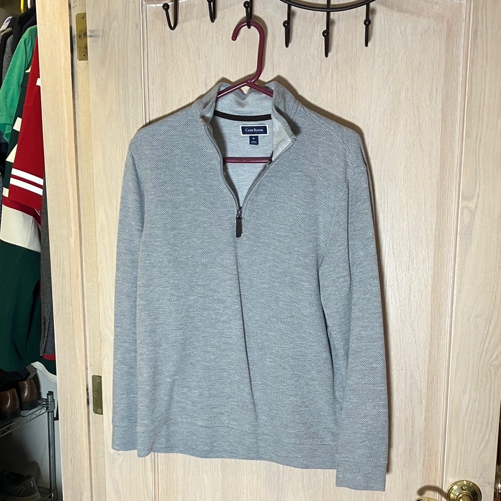 Club Room Men's Gray Zip-Up Sweater